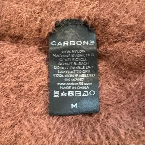 Carbon 38 Fuzzy Matching Crop Top and Pants Set M Brown - Picture 15 of 16